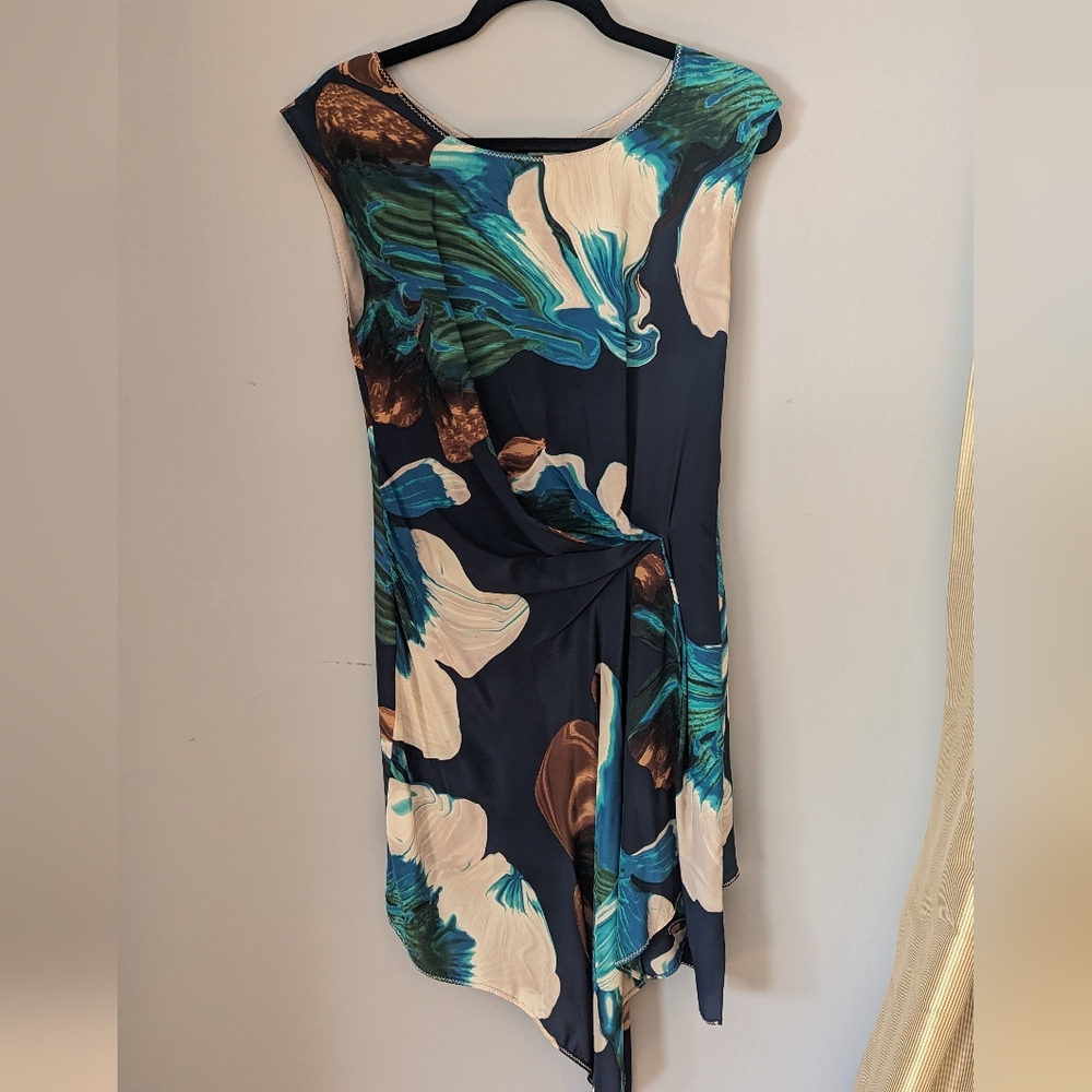 Anthropologie Coquille Silk Faux Wrap Dress